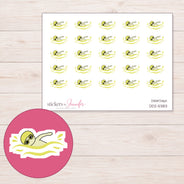 Yellow Swimmer Planner Stickers | DDZ-5383 — 4 × 3 inch sheet and enlarged sticker detail
