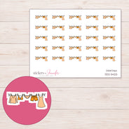 Peach Clothesline Planner Stickers | DDZ-5425 — 4 × 3 inch sheet and enlarged sticker detail