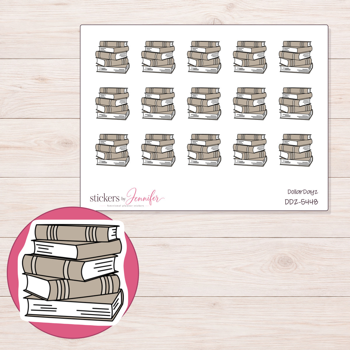 DDZ-5448 planner sticker sheet with enlarged sticker detail