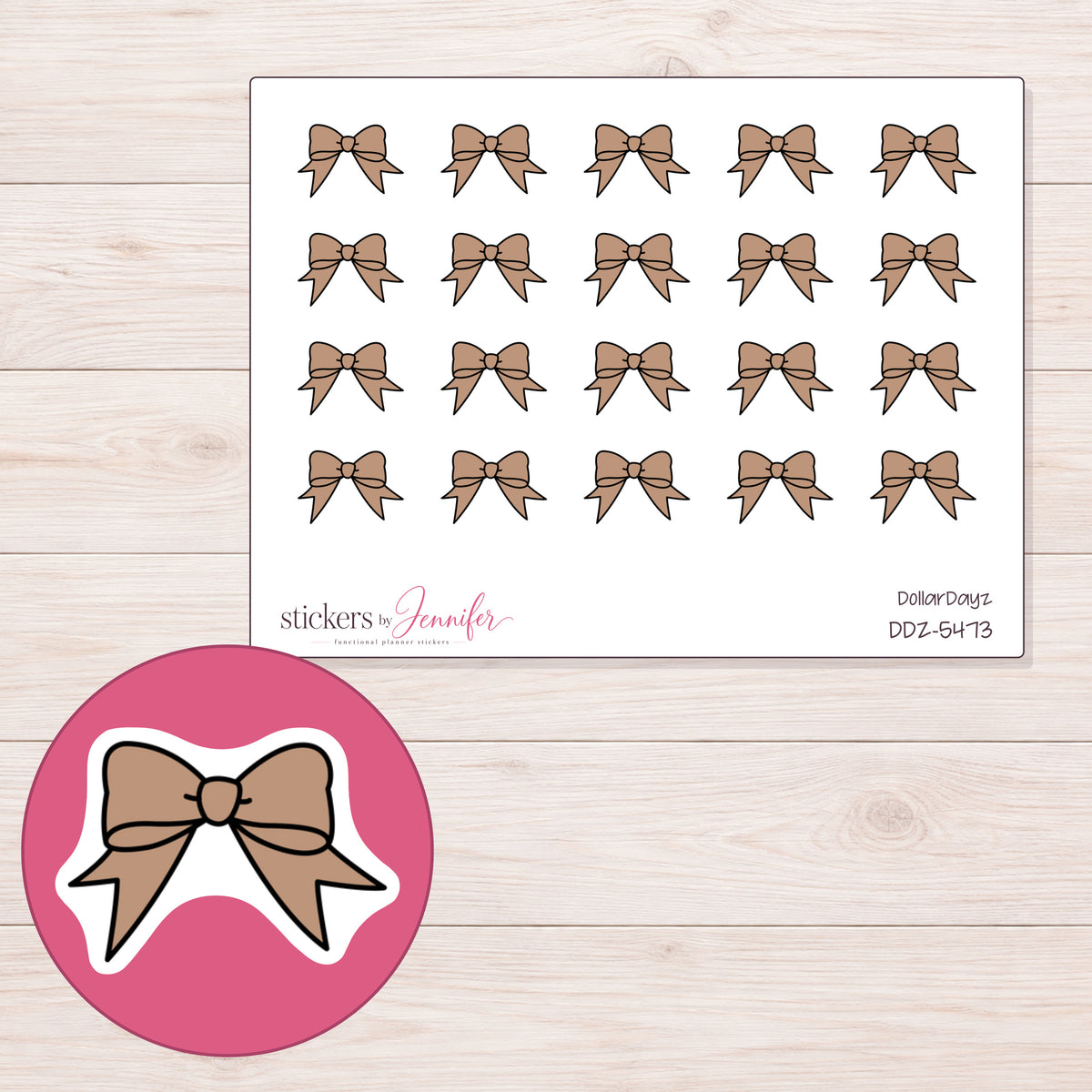 DDZ-5473 planner sticker sheet with enlarged sticker detail