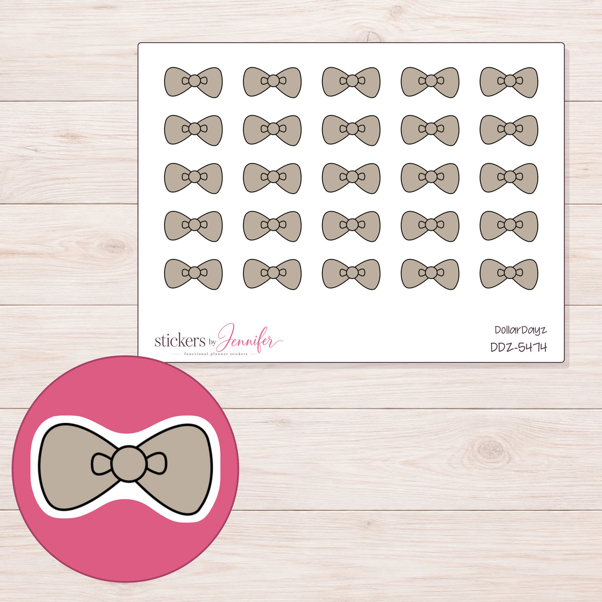 DDZ-5474 planner sticker sheet with enlarged sticker detail
