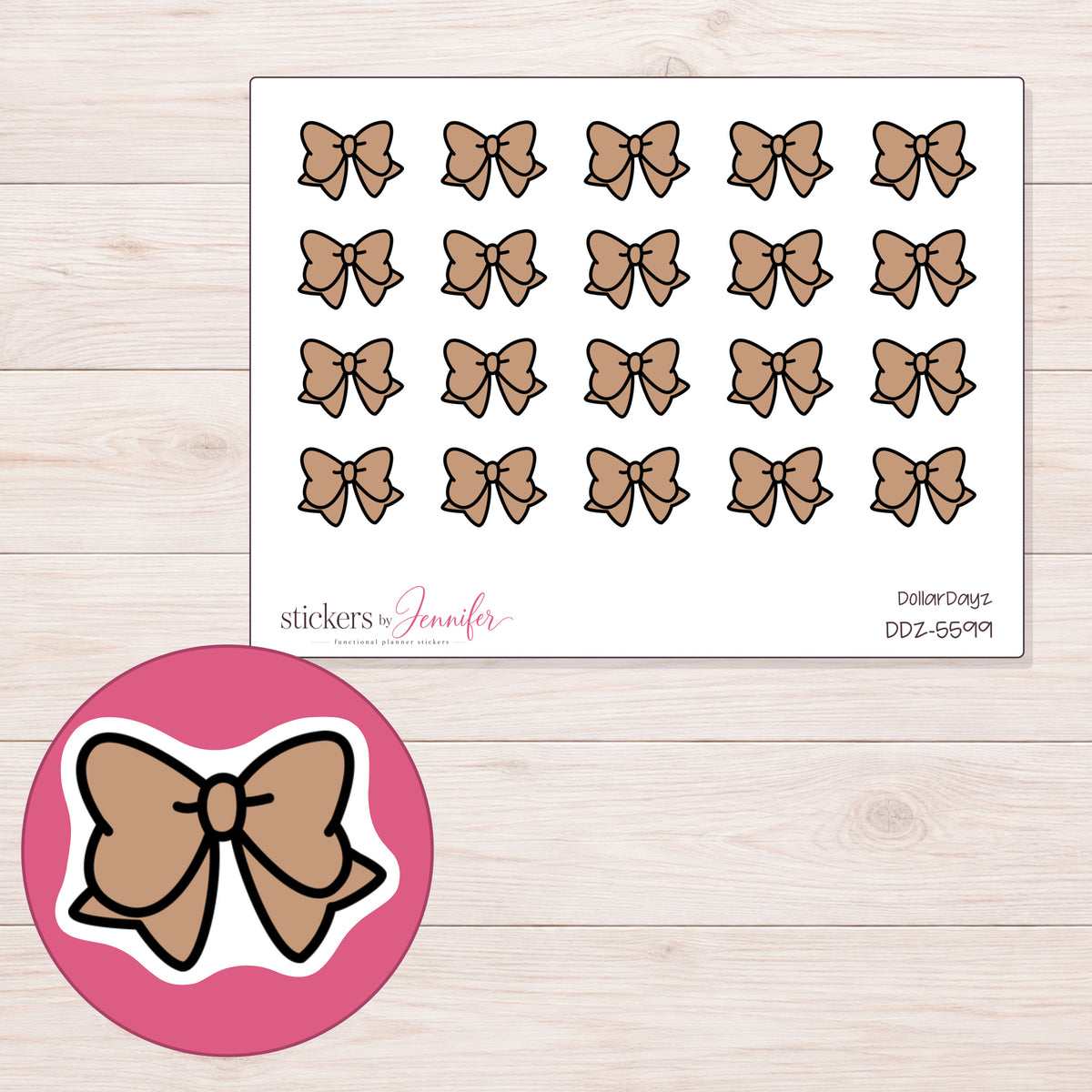 DDZ-5599 planner sticker sheet with enlarged sticker detail