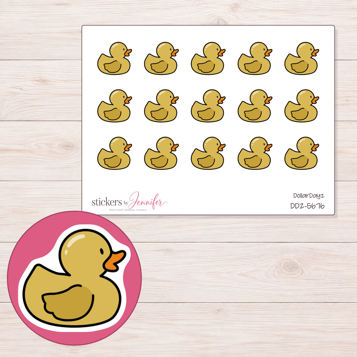 DDZ-5676 planner sticker sheet with enlarged sticker detail