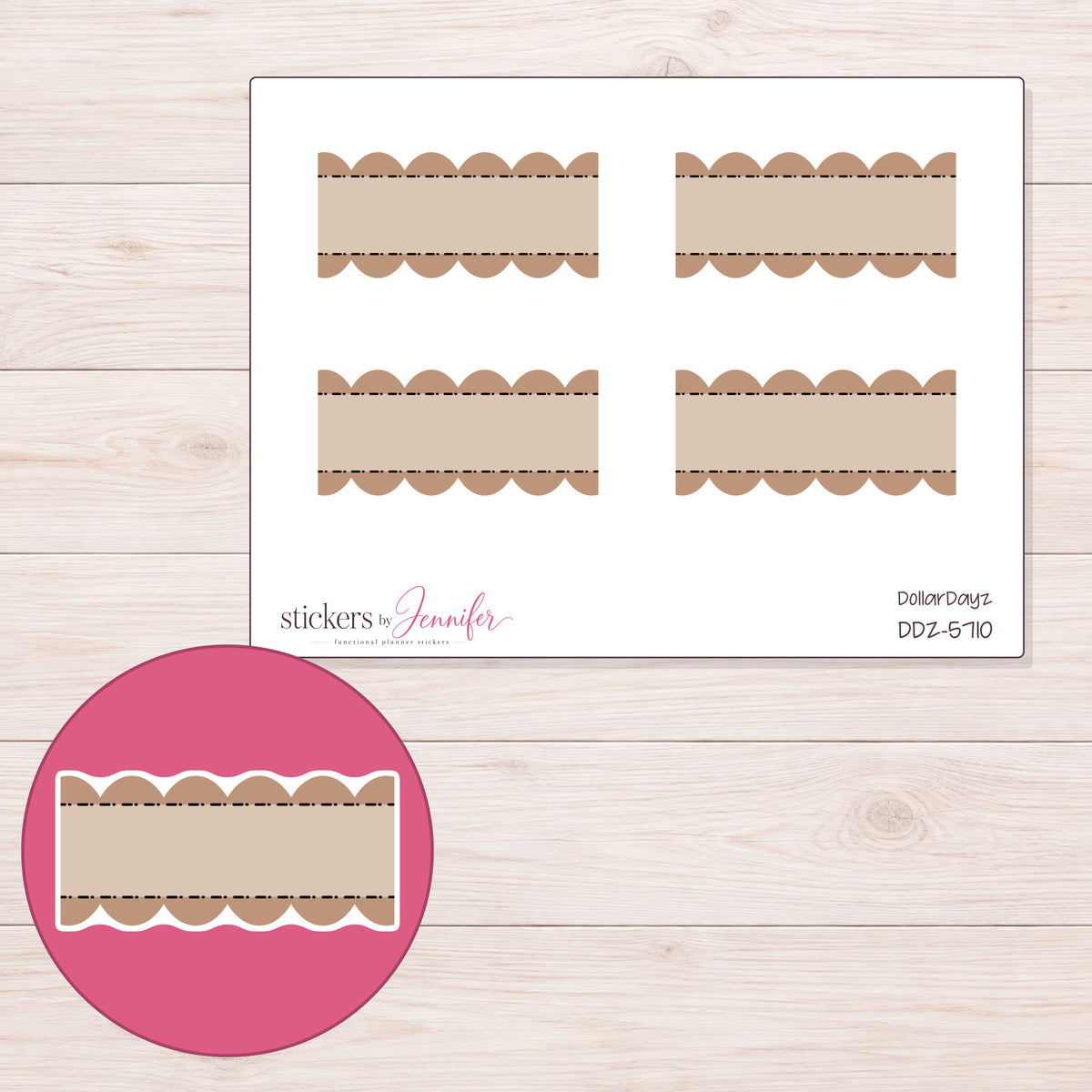 DDZ-5710 planner sticker sheet with enlarged sticker detail