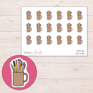 DDZ-5756 planner sticker sheet with enlarged sticker detail
