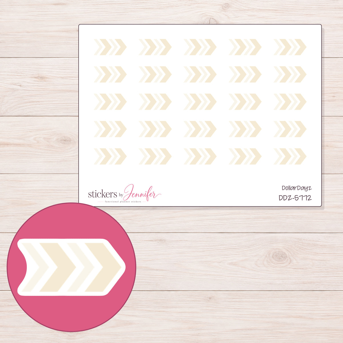 DDZ-5772 planner sticker sheet with enlarged sticker detail