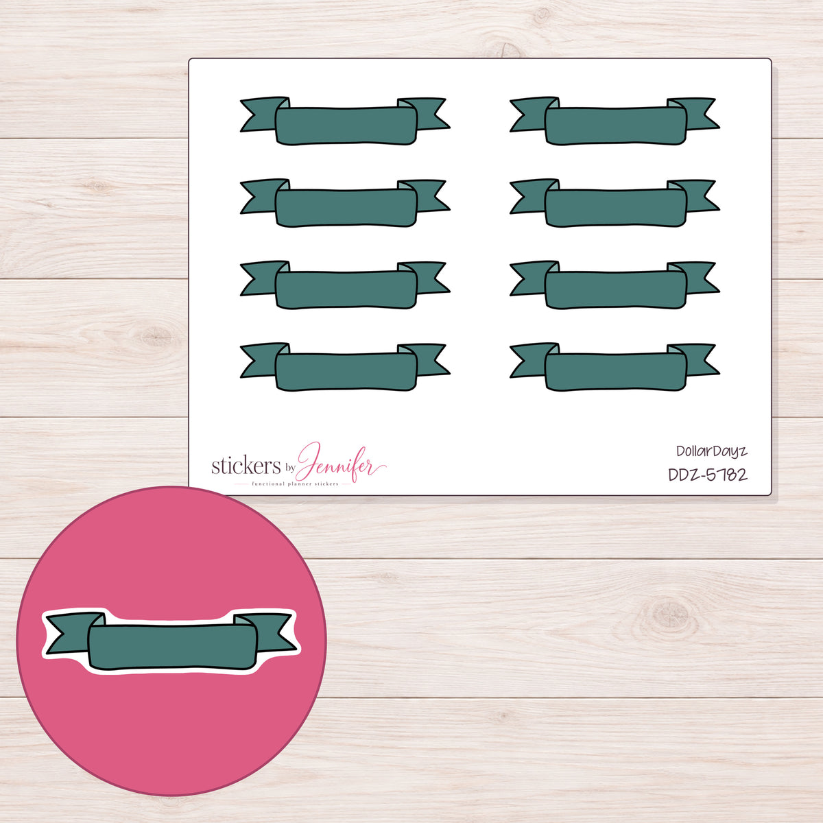 DDZ-5782 planner sticker sheet with enlarged sticker detail