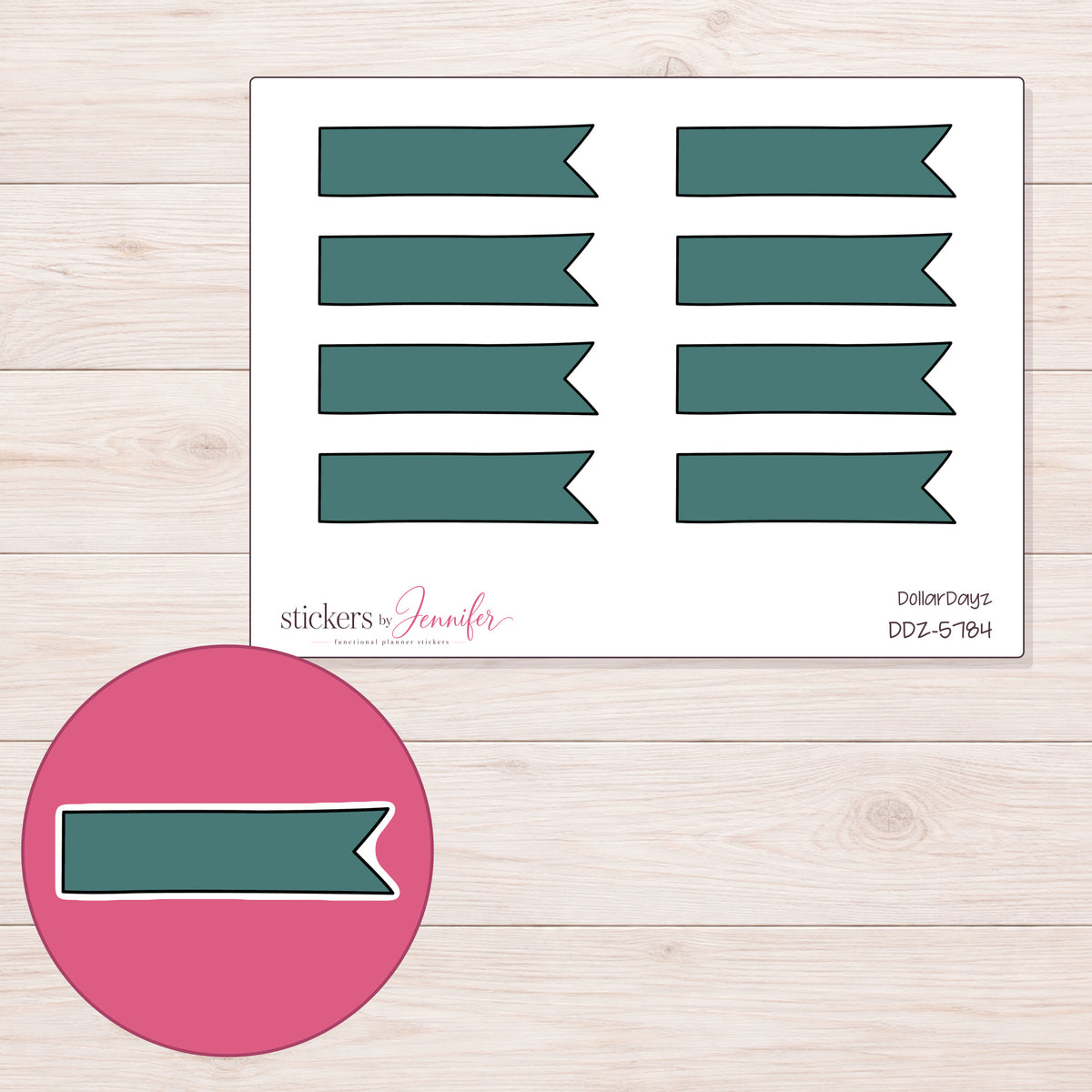 DDZ-5784 planner sticker sheet with enlarged sticker detail