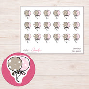 DDZ-5852 planner sticker sheet with enlarged sticker detail