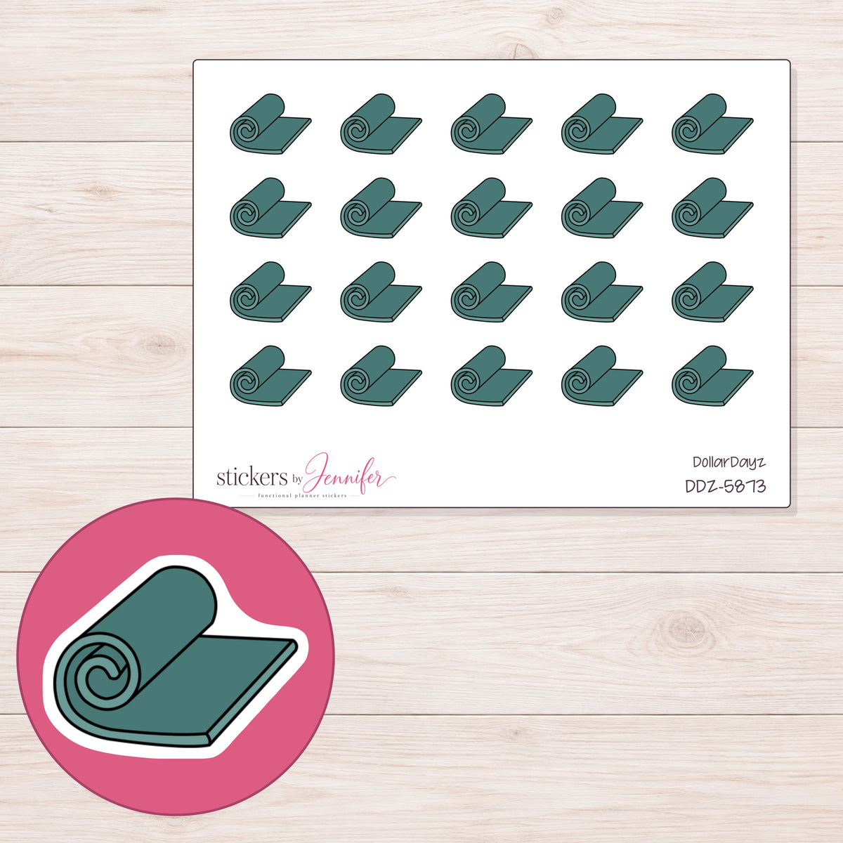 DDZ-5873 planner sticker sheet with enlarged sticker detail
