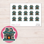 DDZ-5888 planner sticker sheet with enlarged sticker detail