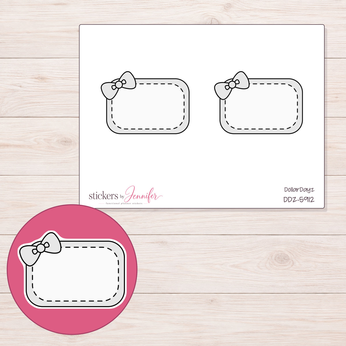 DDZ-5912 planner sticker sheet with enlarged sticker detail