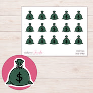 DDZ-5950 planner sticker sheet with enlarged sticker detail