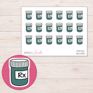 DDZ-5991 planner sticker sheet with enlarged sticker detail