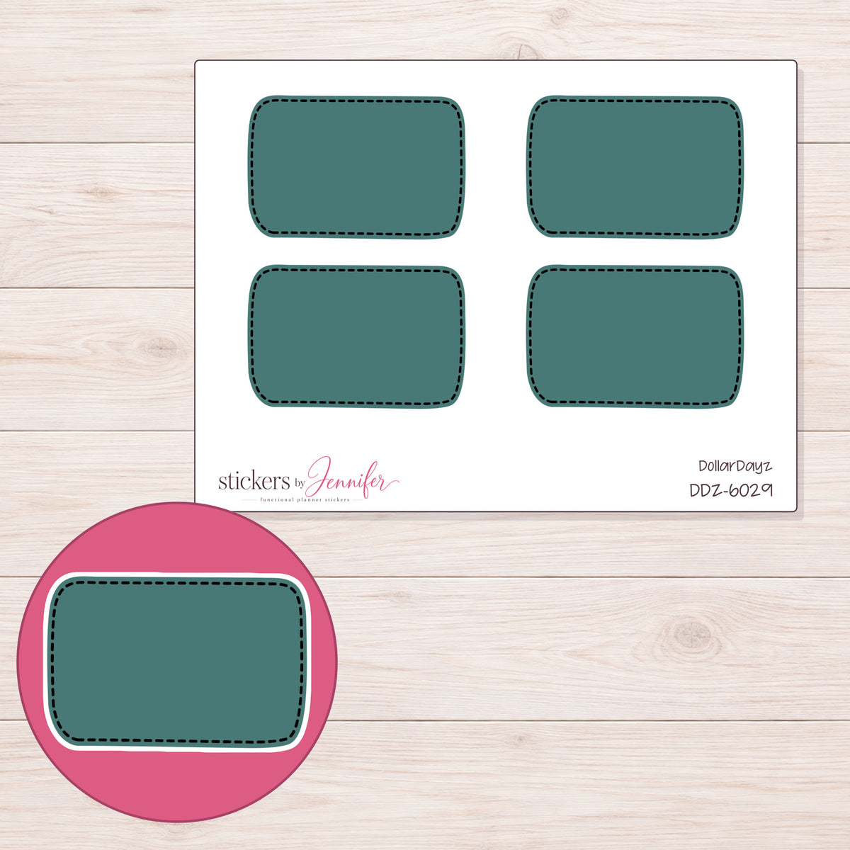 DDZ-6029 planner sticker sheet with enlarged sticker detail