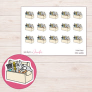 DDZ-6055 planner sticker sheet with enlarged sticker detail