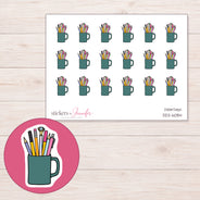 DDZ-6084 planner sticker sheet with enlarged sticker detail