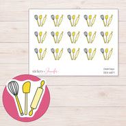 DDZ-6107 planner sticker sheet with enlarged sticker detail