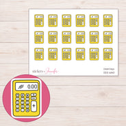 DDZ-6140 planner sticker sheet with enlarged sticker detail