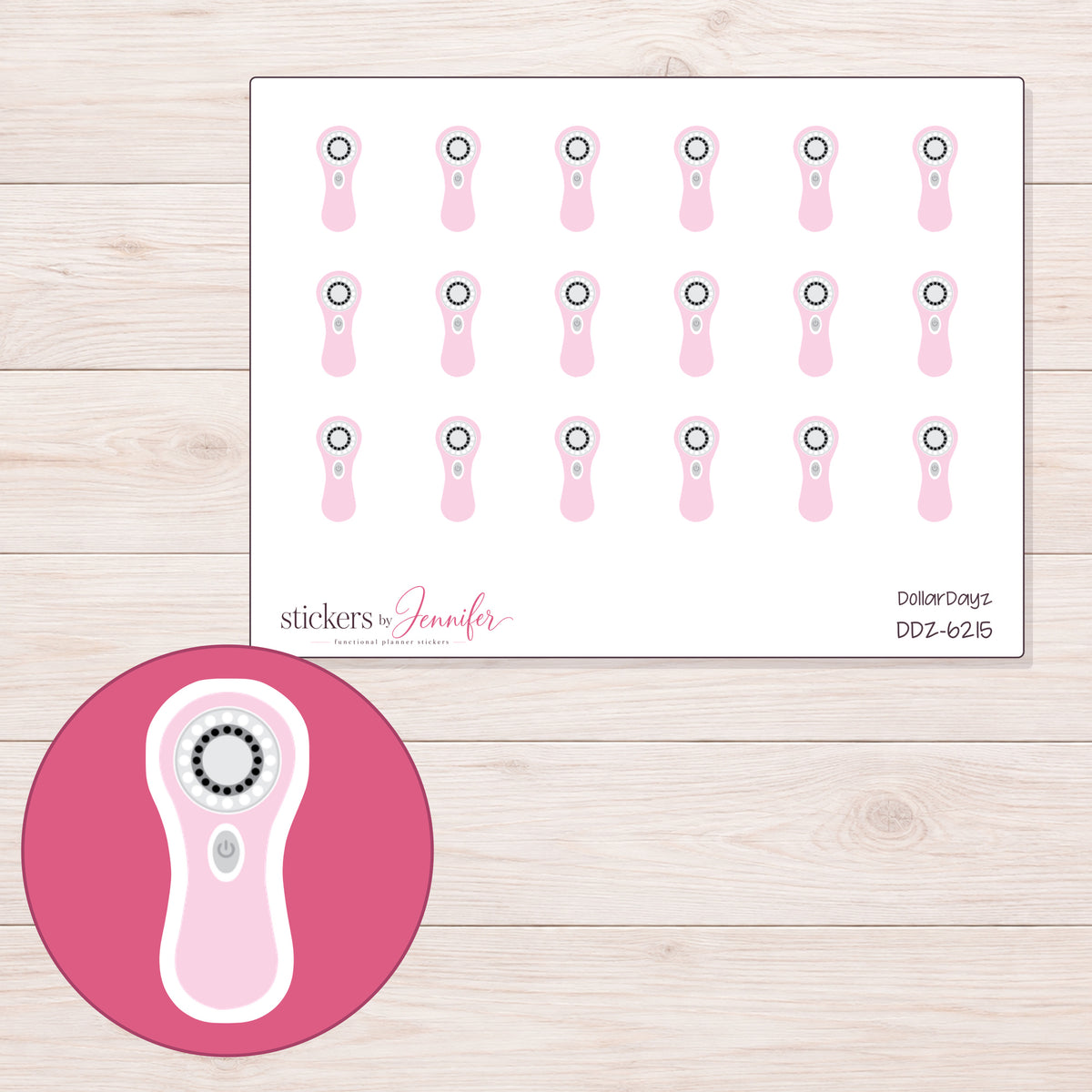 DDZ-6215 planner sticker sheet with enlarged sticker detail