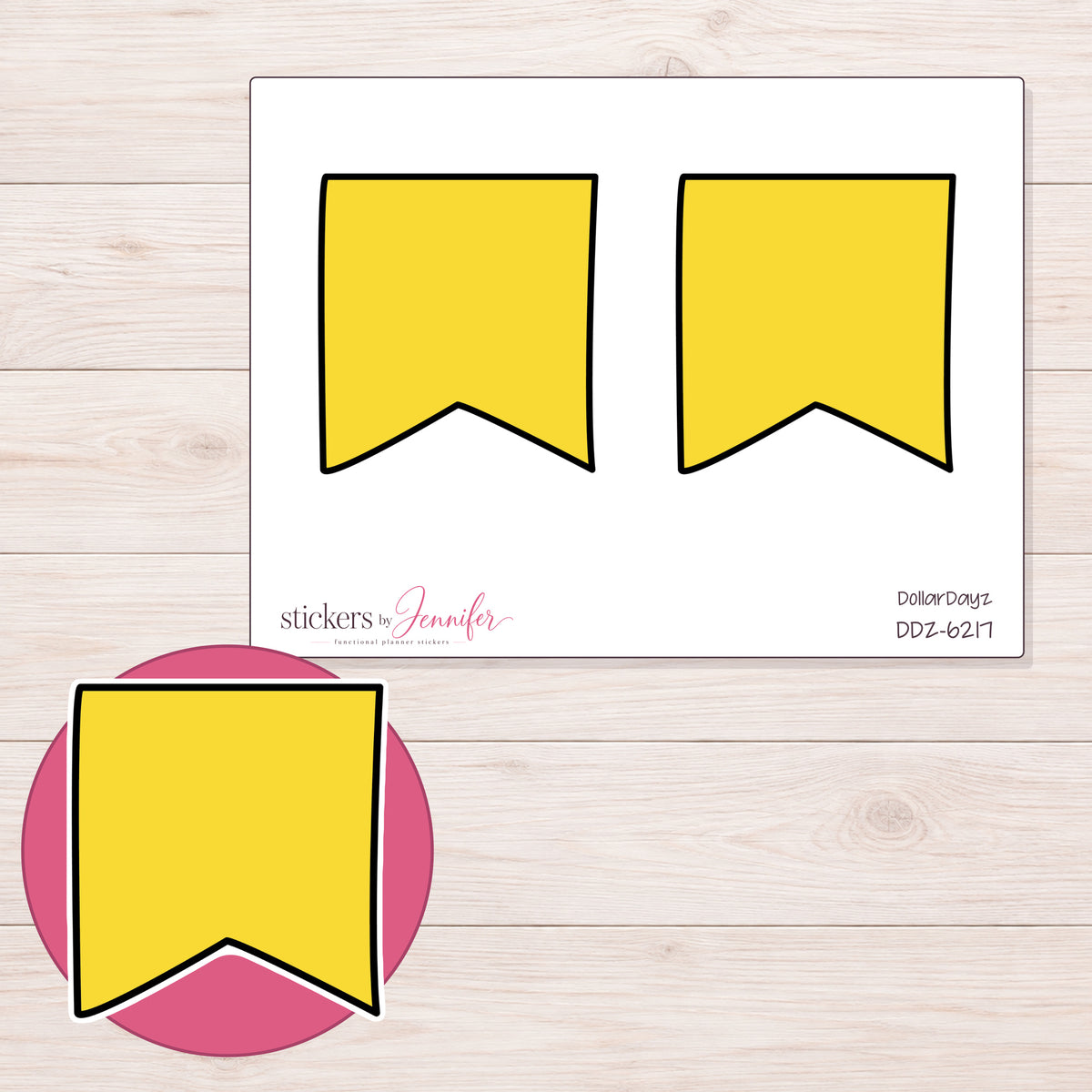 DDZ-6217 planner sticker sheet with enlarged sticker detail