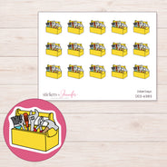 DDZ-6383 planner sticker sheet with enlarged sticker detail