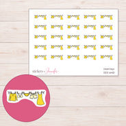 DDZ-6410 planner sticker sheet with enlarged sticker detail