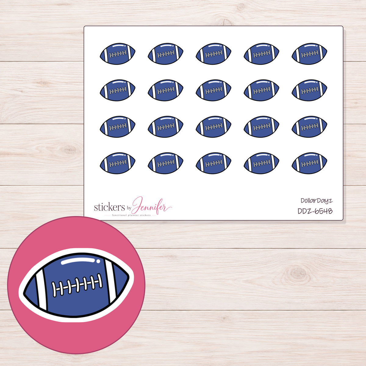 DDZ-6548 planner sticker sheet with enlarged sticker detail