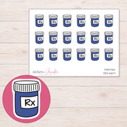 DDZ-6647 planner sticker sheet with enlarged sticker detail