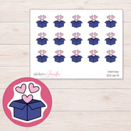 DDZ-6670 planner sticker sheet with enlarged sticker detail