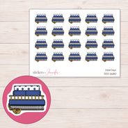 DDZ-6680 planner sticker sheet with enlarged sticker detail