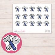 DDZ-6712 planner sticker sheet with enlarged sticker detail