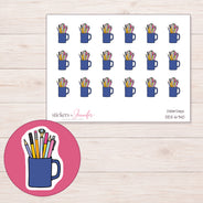 DDZ-6740 planner sticker sheet with enlarged sticker detail