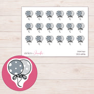 DDZ-6836 planner sticker sheet with enlarged sticker detail