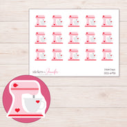 DDZ-6931 planner sticker sheet with enlarged sticker detail