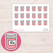 DDZ-6973 planner sticker sheet with enlarged sticker detail