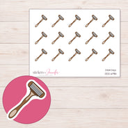DDZ-6981 planner sticker sheet with enlarged sticker detail