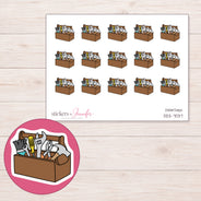 DDZ-7037 planner sticker sheet with enlarged sticker detail