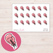 DDZ-7062 planner sticker sheet with enlarged sticker detail