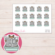 DDZ-7126 planner sticker sheet with enlarged sticker detail
