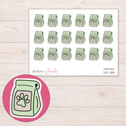 DDZ-7158 planner sticker sheet with enlarged sticker detail