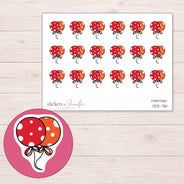 DDZ-7161 planner sticker sheet with enlarged sticker detail