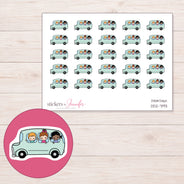 DDZ-7193 planner sticker sheet with enlarged sticker detail