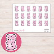 DDZ-7204 planner sticker sheet with enlarged sticker detail