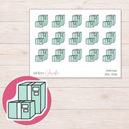 DDZ-7250 planner sticker sheet with enlarged sticker detail