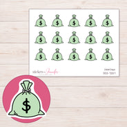 DDZ-7257 planner sticker sheet with enlarged sticker detail