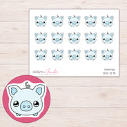 DDZ-7278 planner sticker sheet with enlarged sticker detail