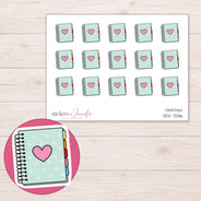 DDZ-7286 planner sticker sheet with enlarged sticker detail