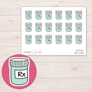 DDZ-7298 planner sticker sheet with enlarged sticker detail