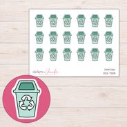 DDZ-7308 planner sticker sheet with enlarged sticker detail
